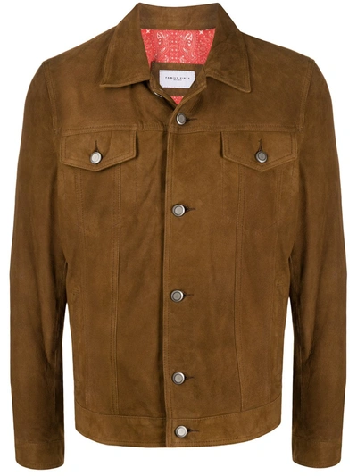 Family First Flap-pocket Shirt Jacket In Brown
