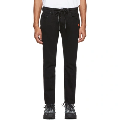 Off-white Black Diag Skinny Jeans In 1001 Blkwht