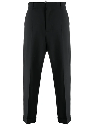 Dsquared2 High-waisted Tailored Trousers In Black