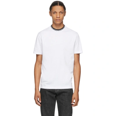 Versace Men's Taylor-fit Logo Collar T-shirt In White