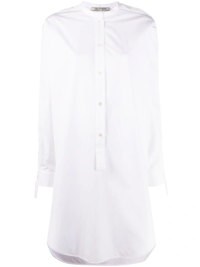 Ports 1961 Long Sleeved Shirt Dress In White