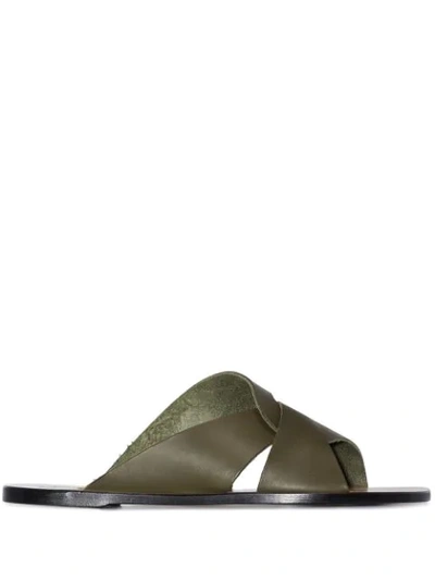 Atp Atelier Allai Leather Sandals In Green