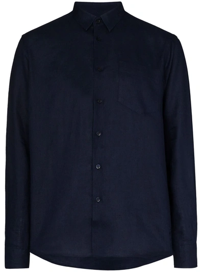 Vilebrequin Linen Caroubis Shirt In Blue