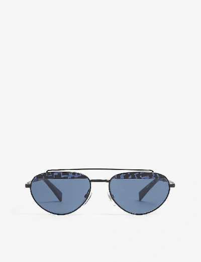 Alain Mikli Elicot Patterned Oval-frame Sunglasses In Blue