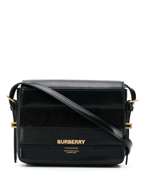 Burberry Small Grace Embossed Leather & Suede Crossbody Bag In Schwarz ...