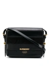 Burberry Small Grace Embossed Leather & Suede Crossbody Bag In Black