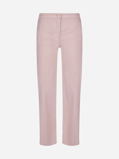 Blanca Vita Patty Blend-cotton Drill Cropped Pants In Ametista