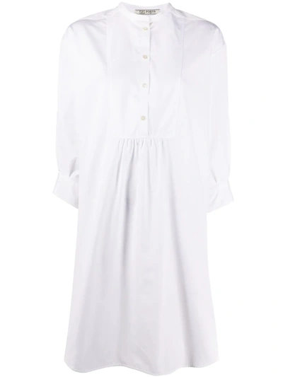 Ports 1961 Plain Long-sleeved Shirt Dress In White