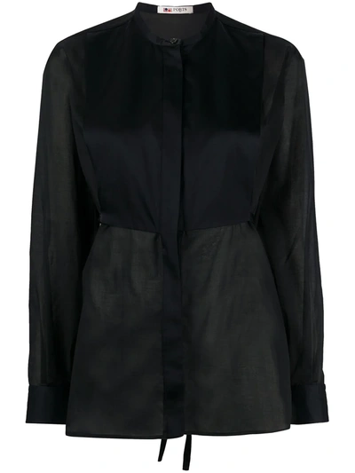 Ports 1961 Layered Tie Back Shirt In Black