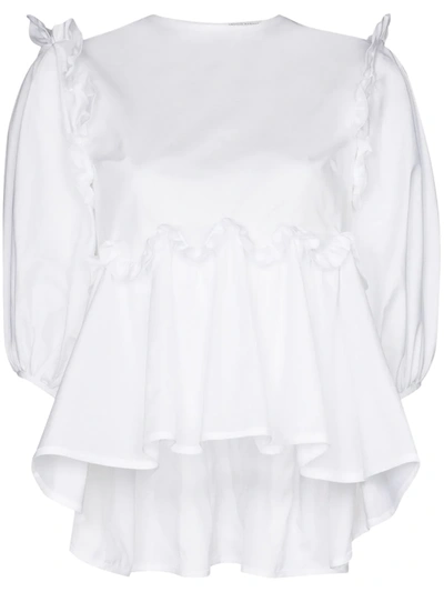 Cecilie Bahnsen Marie Ruffled Cotton Blouse In White