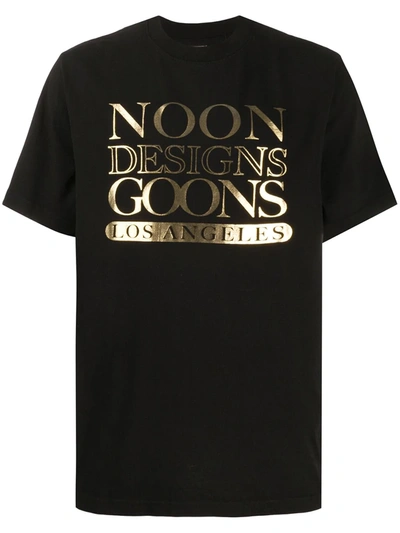 Noon Goons Metallic Logo Print T-shirt In Black