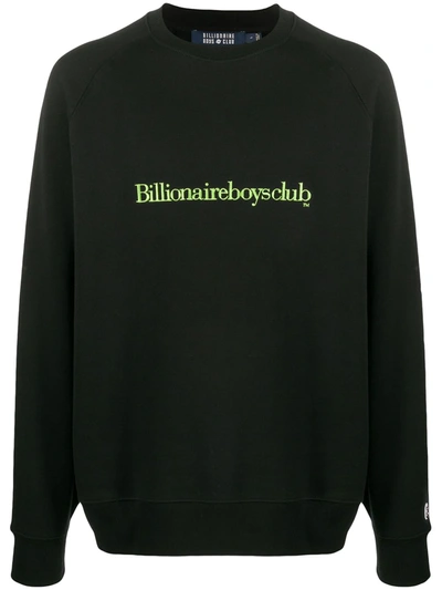 Billionaire Embroidered Logo Crew Neck Sweatshirt In Black