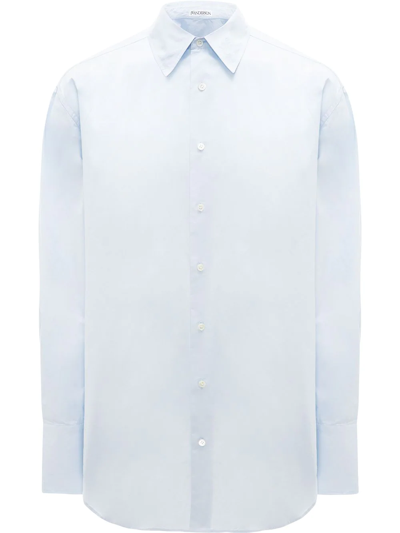 Jw Anderson Tonal Applique Buttoned Shirt In Blue