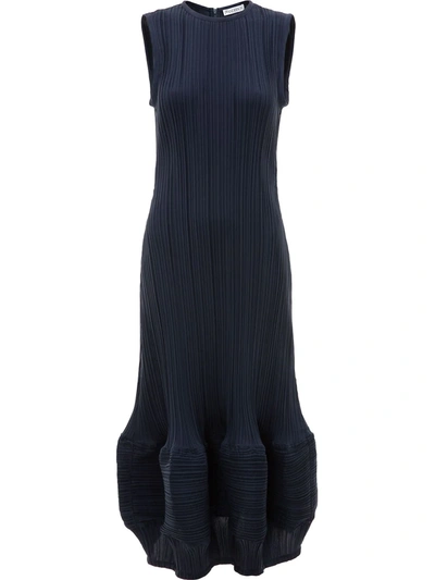 blue dress cotton on Navy Bubble Hem Lace Up Back Dress Medium main image 1