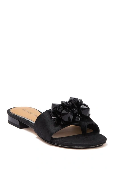 Donald Pliner Frances Slide Sandal In Black Fabric