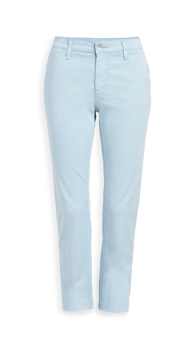 Ag Caden Crop Twill Trousers In Sulfur Water Mist