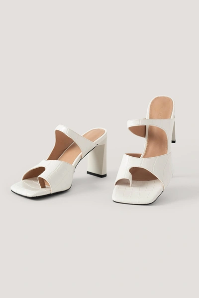 Na-kd Toe Detailed Double Strap Sandals - White