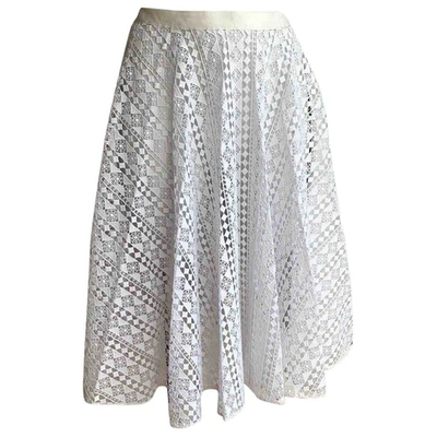 Pre-owned Vionnet Mid-length Skirt In White