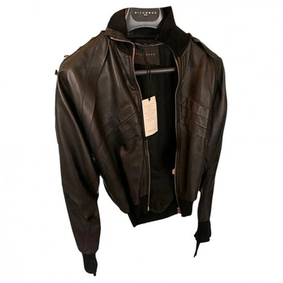 Pre-owned John Richmond Leather Biker Jacket In Black