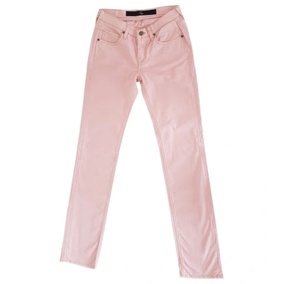 Pre-owned Fay Straight Pants In Pink