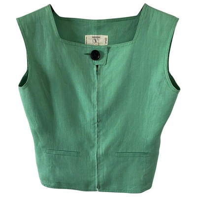 Pre-owned Valentino Linen Waistcoat In Green