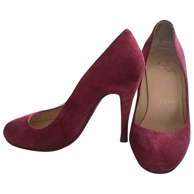 Pre-owned Christian Louboutin Fifi  Pink Suede Heels