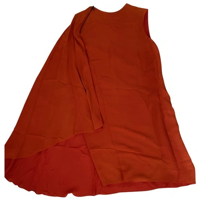 Pre-owned Lanvin Silk Mini Dress In Orange