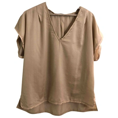 Pre-owned Mauro Grifoni Beige Polyester Top