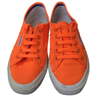 Pre-owned Superga Cloth Trainers In Orange