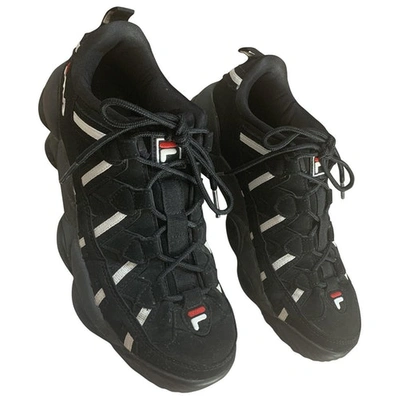 Pre-owned Fila Black Suede Trainers