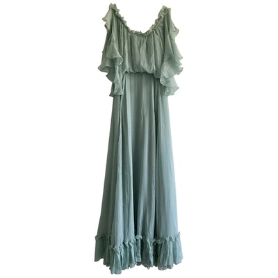 Pre-owned Luisa Beccaria Turquoise Silk Dress