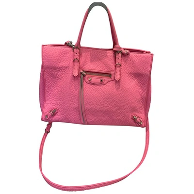 Pre-owned Balenciaga Papier Pink Leather Handbag