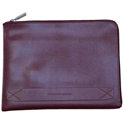 Pre-owned Porsche Design Leather Small Bag In Burgundy