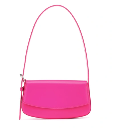 Balenciaga Ghost Small Leather Shoulder Bag In Pink