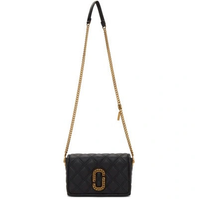Marc Jacobs The Leather Status Flap Cross-body Bag In 001 Black
