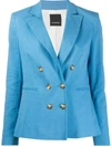 Pinko Double-breasted Blazer In Blue