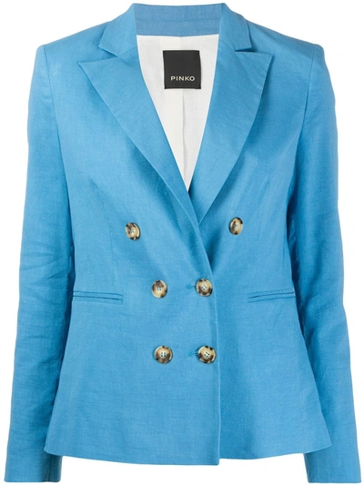 Pinko Double-breasted Blazer In Blue