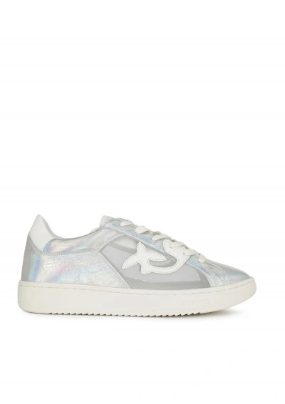 Pinko Liquirizia Sneakers In Argento/bianco