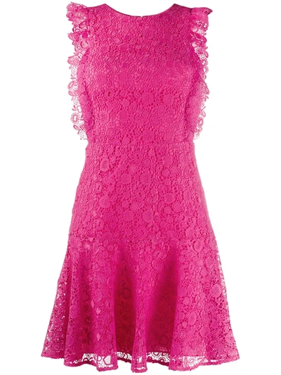 Pinko Flared Lace Mini Dress In Fuchsia