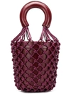 Staud Net-layered Bucket Bag In Purple