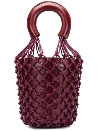 Staud Net-layered Bucket Bag In Purple
