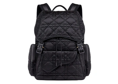 Pre-owned Dior  Nylon Blended Fabrics 2way Plain Handmade Logo Asymmetry Backpack Black