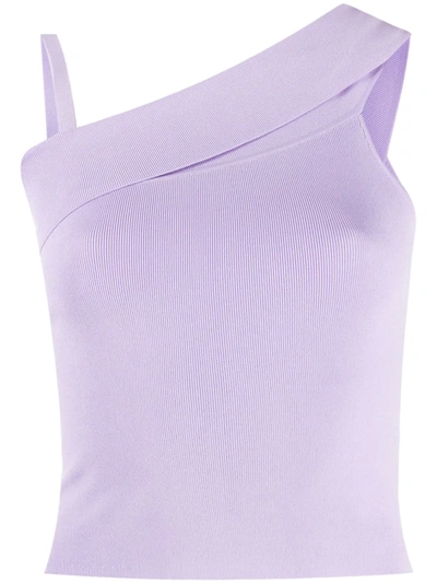 Alice And Olivia Alice + Olivia Arletta Asymmetric One-shoulder Tank Top In Purple