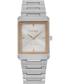 Citizen Eco-drive Unisex Stiletto Stainless Steel Bracelet Watch 25x35mm In Rose Gold/silver