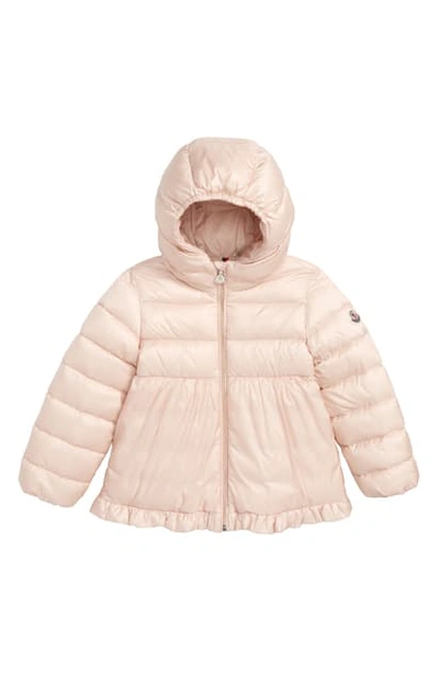 Moncler Kids' Odile Semi-quilted Ruffle Hem Puffer Jacket, Size 12m-3 In Light Pink