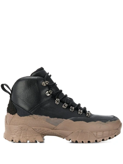 Stussy X Stüssy Mud-effect Hiking Boots In Black