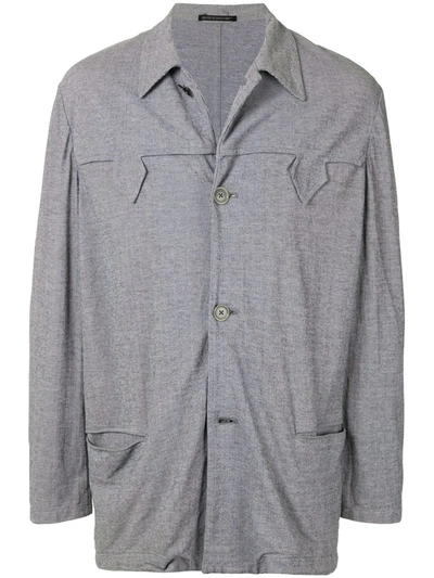 Pre-owned Yohji Yamamoto Summer Yoke Jacket In Grey