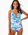 Lilly Pulitzer Brenta Tankini Top In Saltwater Blue Shade Seekers Engineered Swim