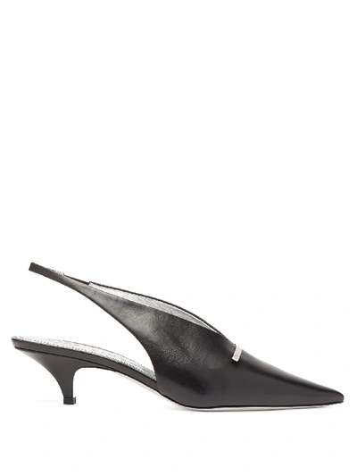 Givenchy Shark Lock Leather Slingback Pumps In Black