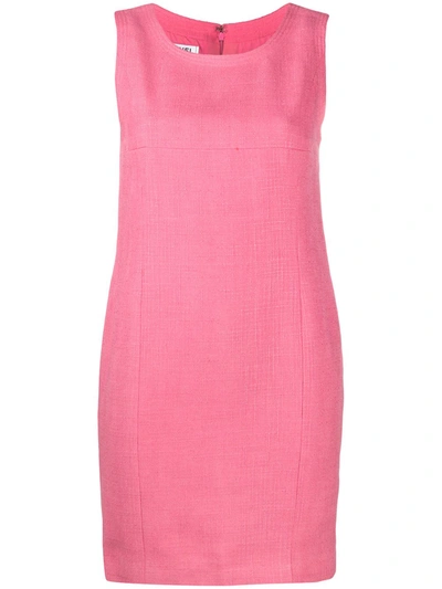 Pre-owned Chanel 2000s Textured Sleeveless Mini Dress In Pink